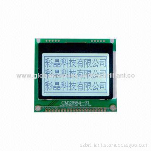 128x64 COG FSTN Black White LCD Display Module, Supports Serial Parallel Interface